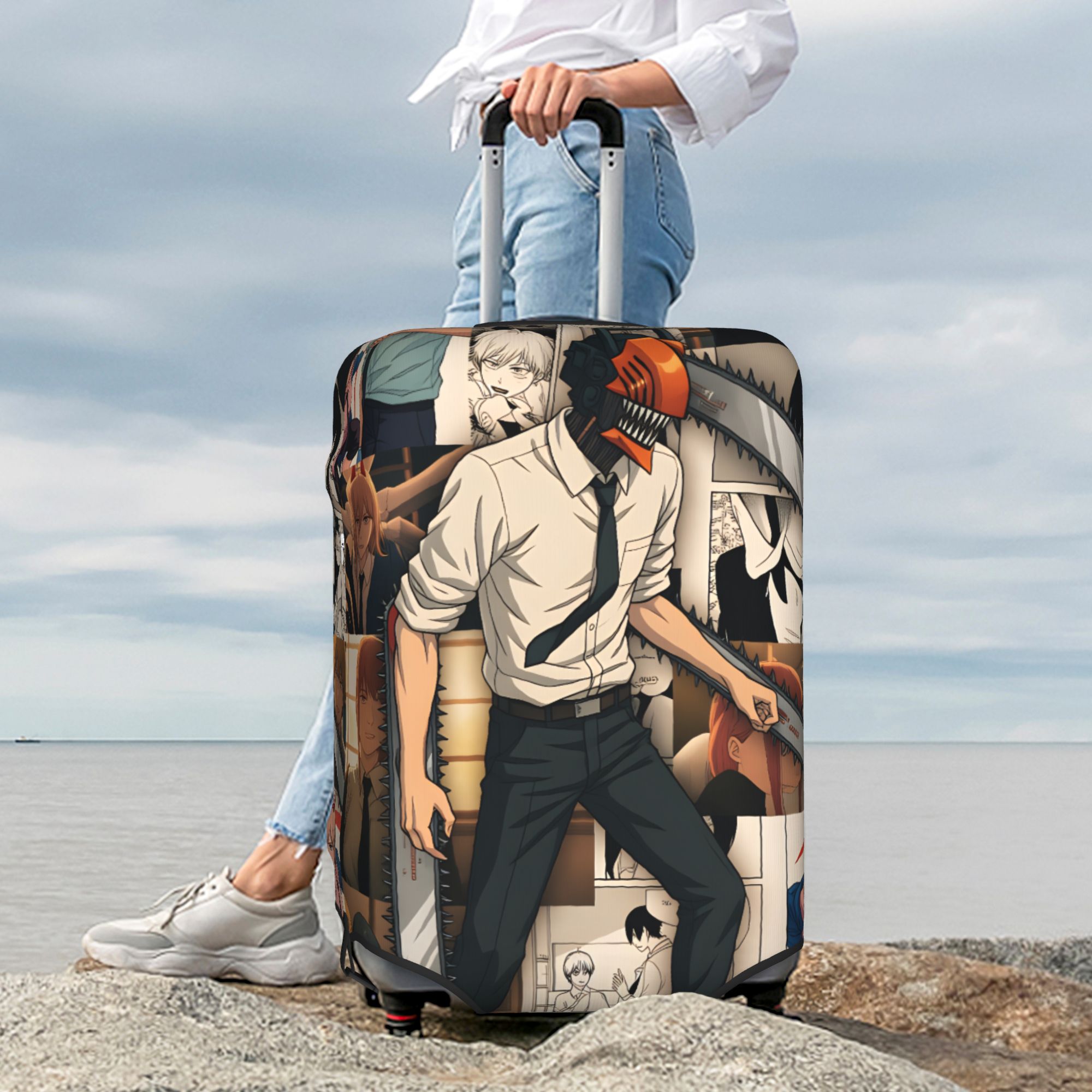Men'S Accessories Travel Bag - ปลอกหุ้มกระเป๋าเดินทาง Denji Chainsaw Man Power ลายมาคิมา