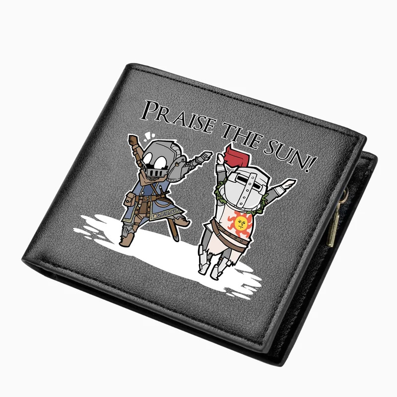 Coin Holder Men - กระเป๋าสตางค์แบบสั้นสำหรับผู้ชายลายซีดาร์คโซลส์ ซีรีส์อนิเมะ ใส่บัตร ใส่เหรียญ หนังแท้ กระเป๋าใส่เงินแบบพับได้