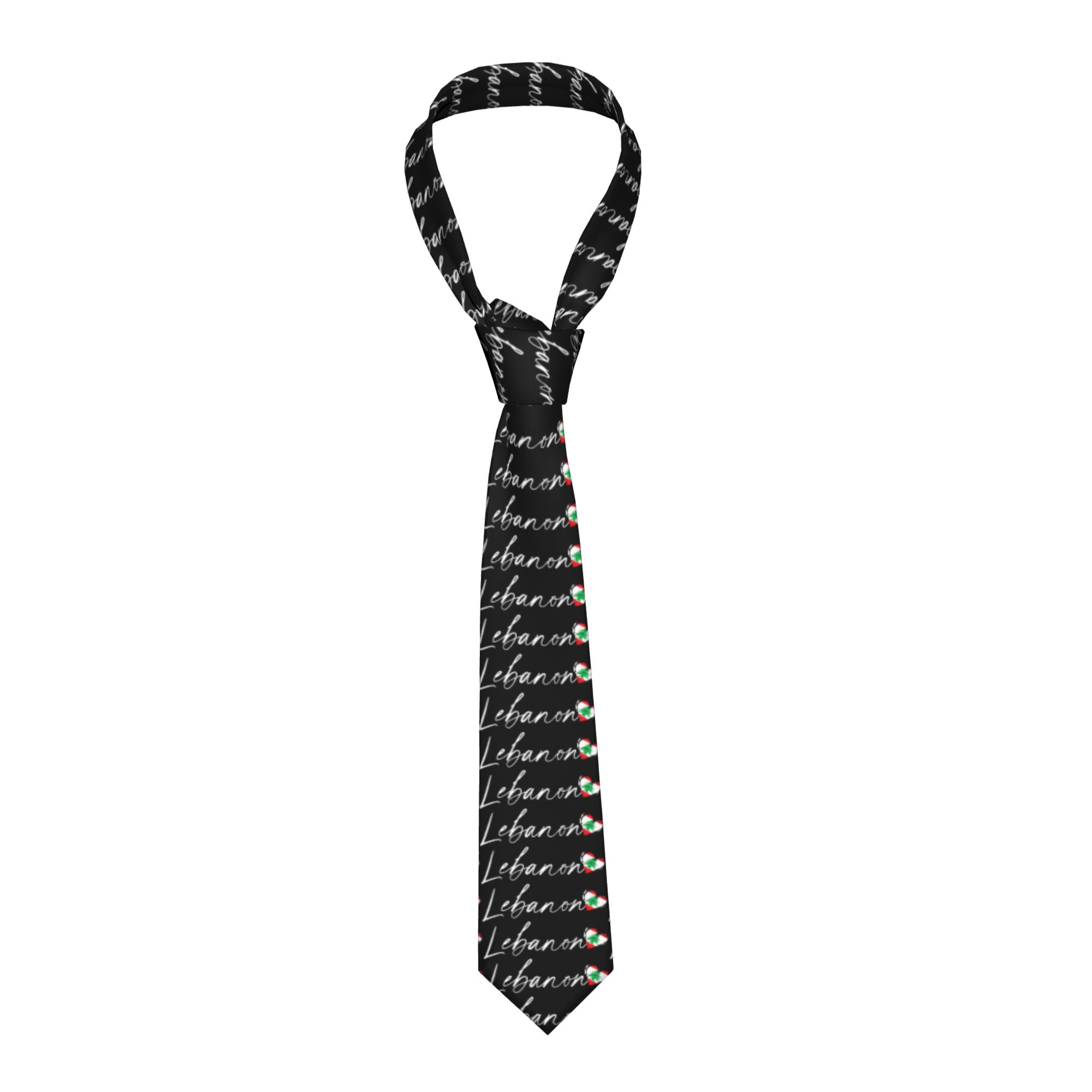 Men Accessories Lebanon - เนคไทผู้ชาย ลายธงชาติเลบานอน เนคไทลำลอง ลายกราฟิก สำหรับงานแต่งงาน คุณภาพสูง