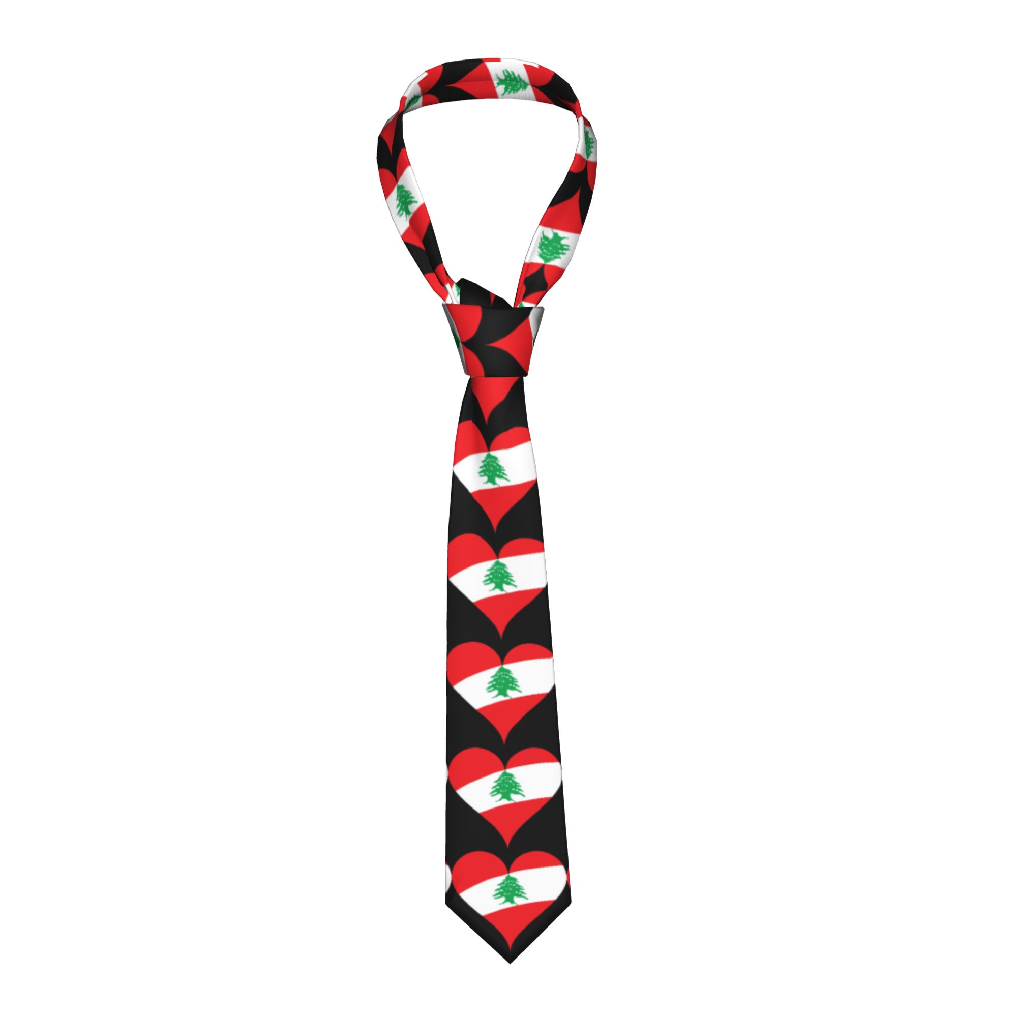 Men Accessories Lebanon - เนคไทรูปหัวใจธงชาติเลบานอน สำหรับงานแต่งงาน งานปาร์ตี้ เนคไทลำลองสำหรับผู้ชาย เครื่องประดับเนคไทคุณภาพสูง เนคไทคอปกแบบกำหนดเอง