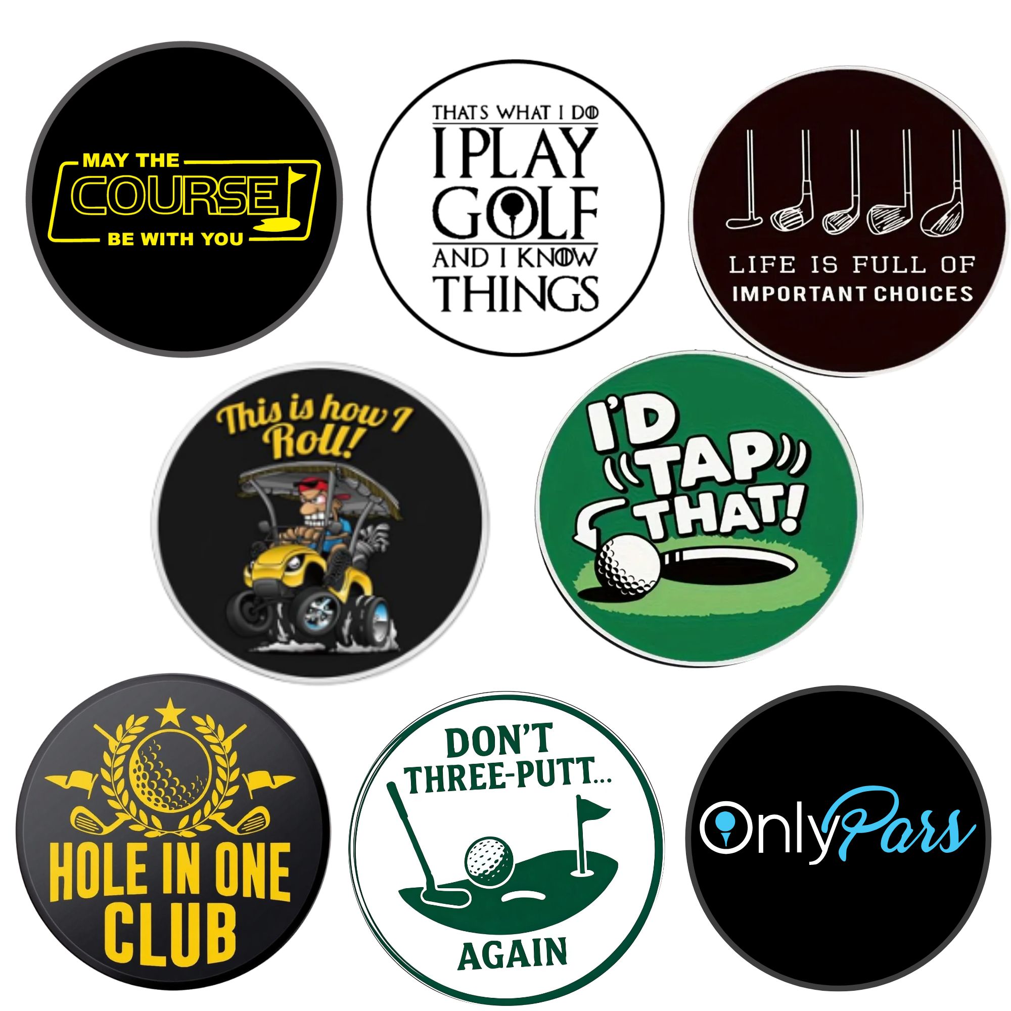 Men'S Accessories Golf - ชุดมาร์คเกอร์ลูกกอล์ฟ 8 ชิ้น ของขวัญสนุกๆ สำหรับนักกอล์ฟชาย พ่อ