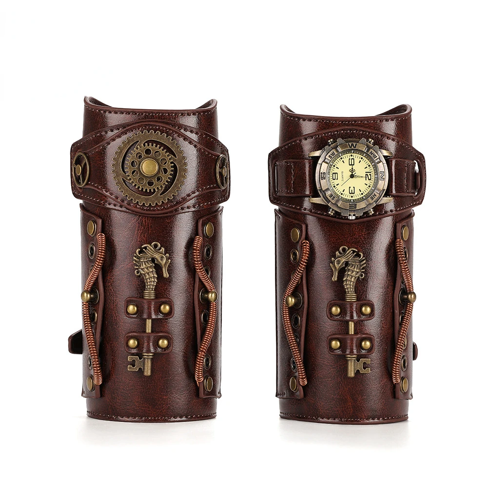 Men'S Viking Accessories - Steampunk ผู้ชายนาฬิกาเกียร์เกราะ Armlet Vintage Steampunk Bracer