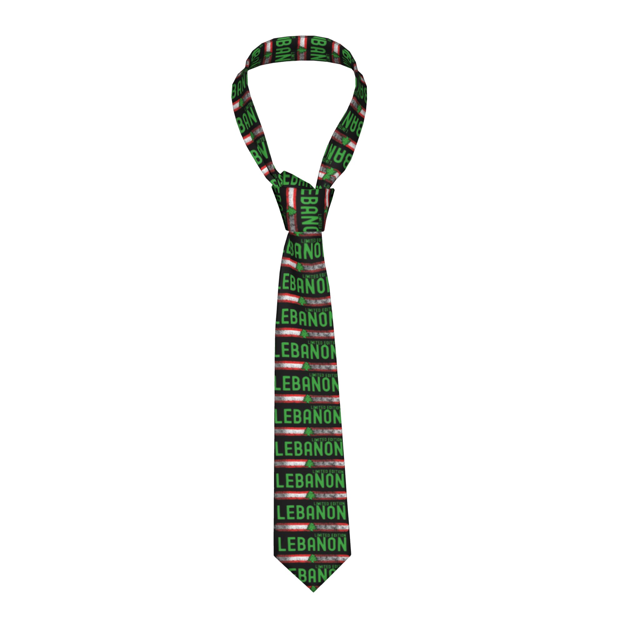 Men Accessories Lebanon - เนคไทลายธงชาติเลบานอน ดีไซน์เนคไทแฟชั่นเท่ๆ สำหรับผู้ชาย เหมาะสำหรับงานคอสเพลย์ ปาร์ตี้ และเป็นเครื่องประดับ