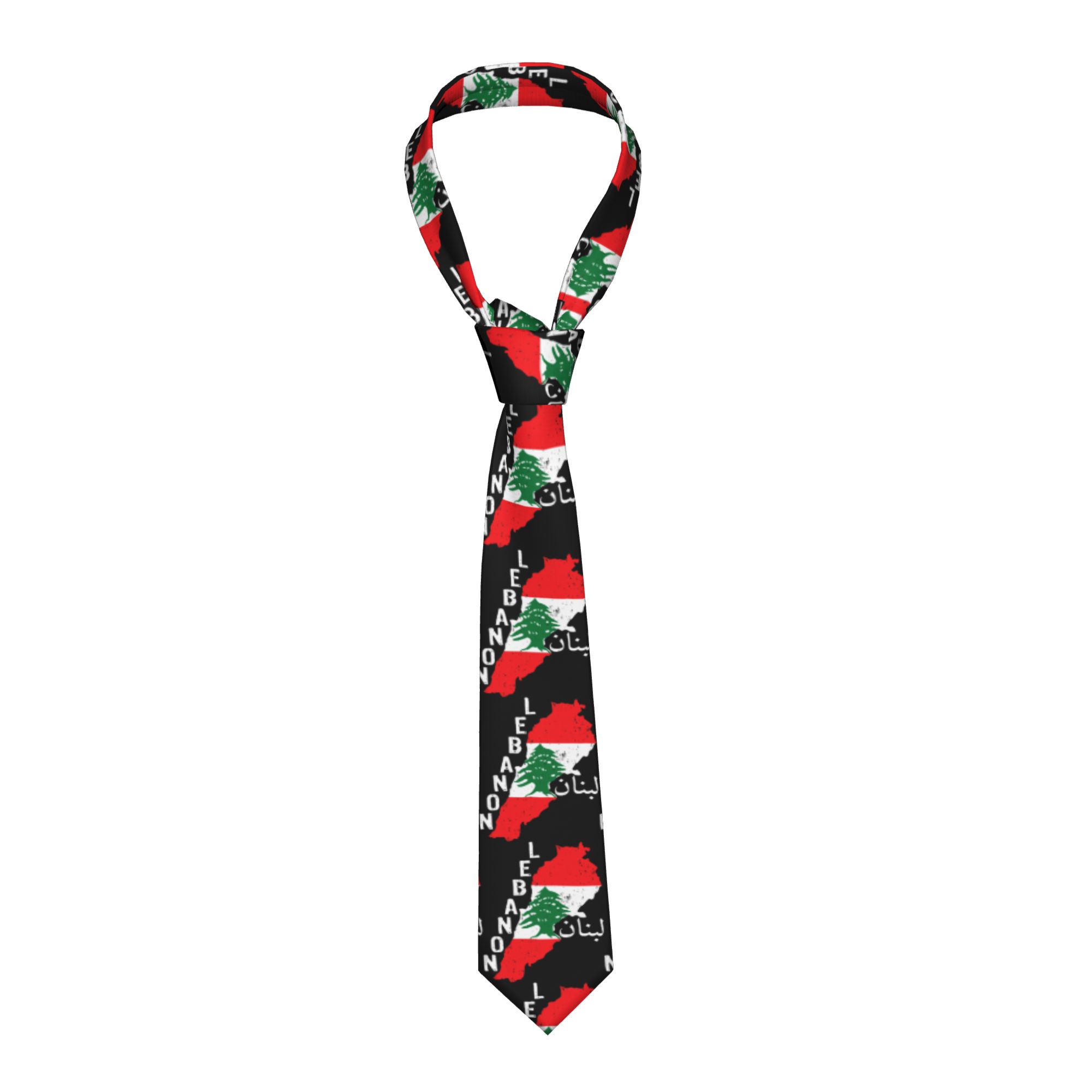 Men Accessories Lebanon - แผนที่ธงชาติเลบานอน ต้นซีดาร์เบรุต เนคไทเลบานอนสำหรับผู้ชายและผู้หญิง สวมใส่ได้ทุกวัน คุณภาพสูง เนคไทสำหรับติดปกเสื้อ