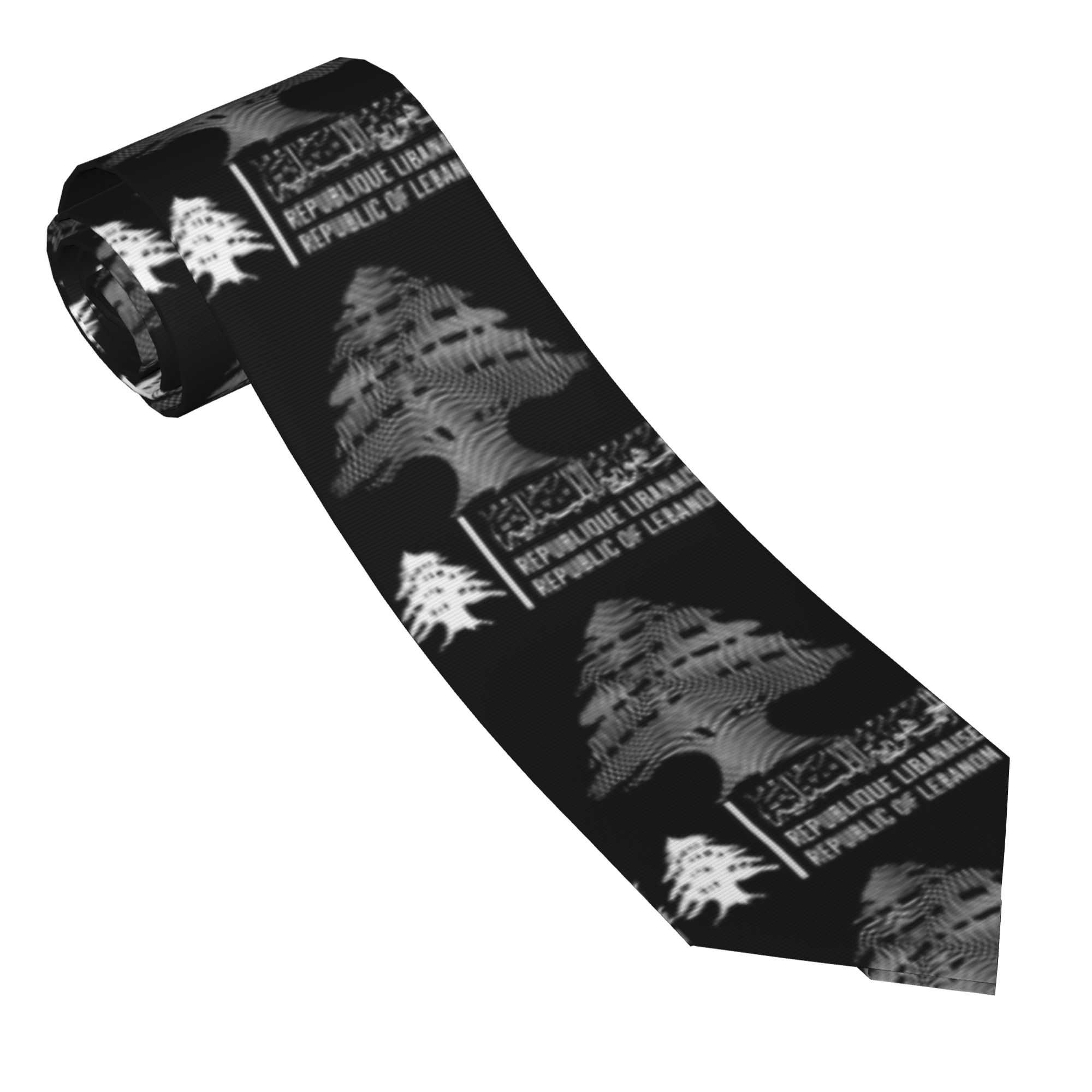 Men Accessories Lebanon - เนคไทลายธงชาติเลบานอน ลายแผนที่ เลบานอน ต้นซีดาร์ เลบานี แบบย้อนยุค