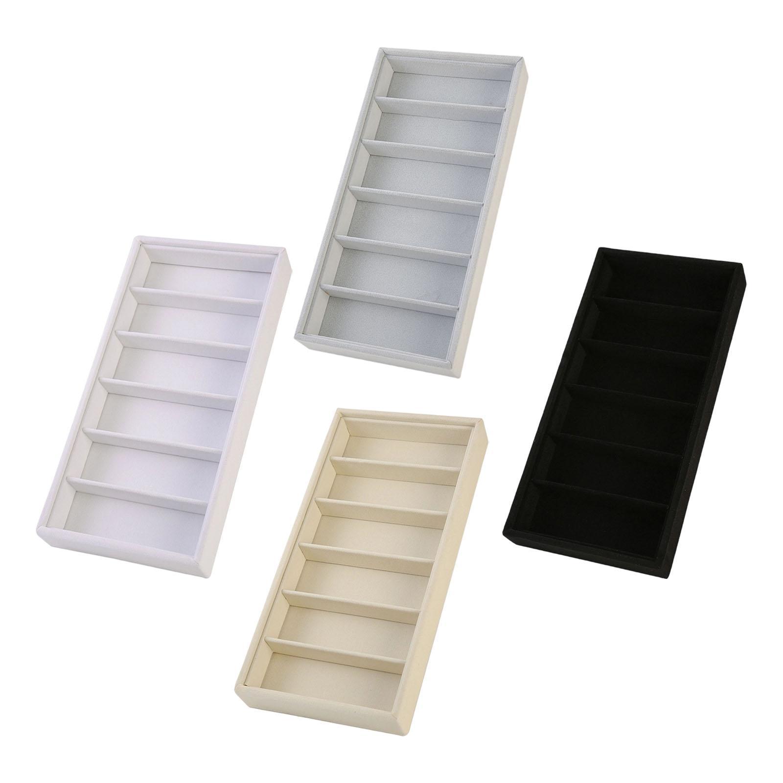 Men'S Accessories Organizer Tray - ถาดโชว์แว่นตา 6 ช่อง สำหรับผู้ชายและผู้หญิง กล่องจัดเก็บแว่นกันแดดสำหรับห้องนอน โต๊ะทำงาน