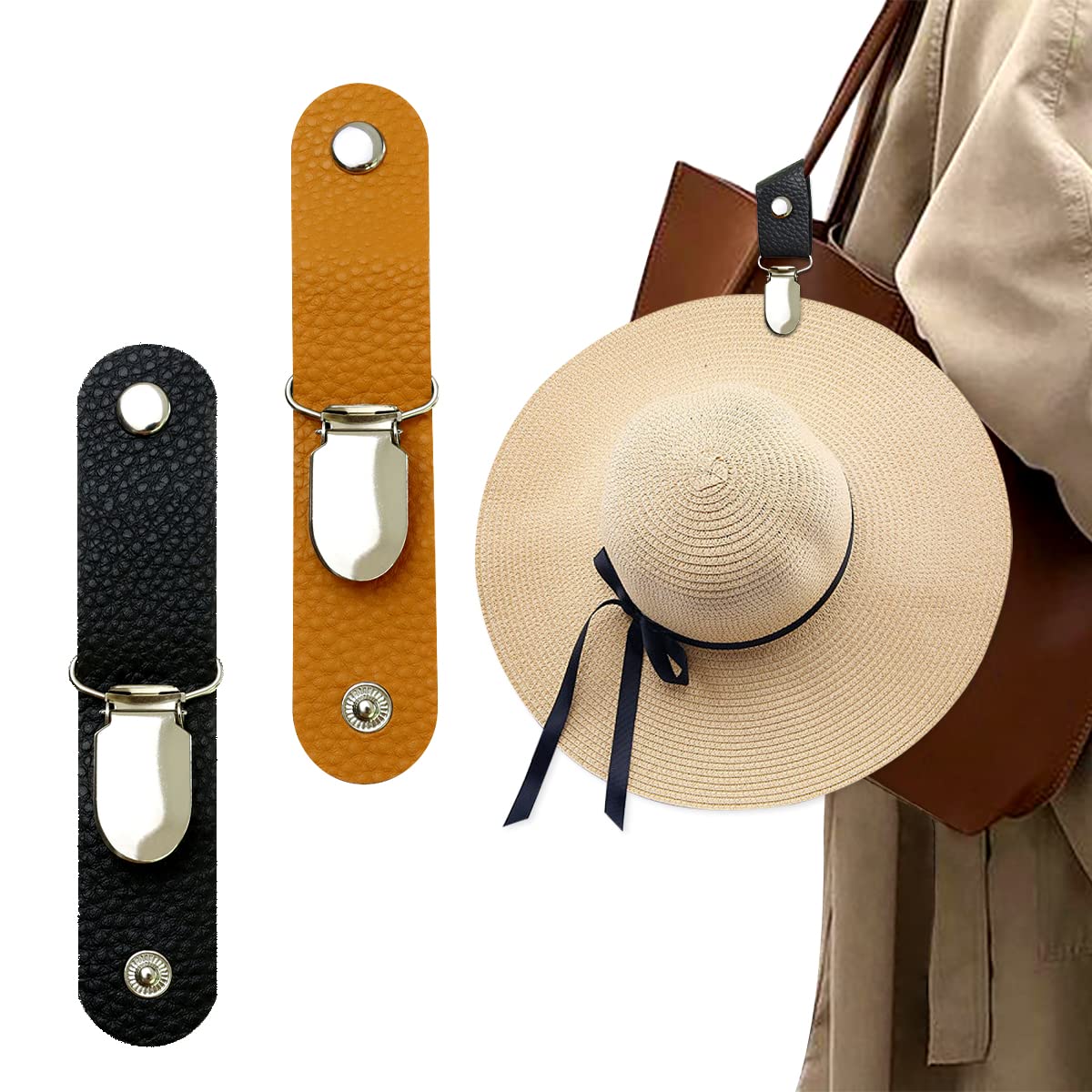 Men'S Accessories Travel Bag - คลิปหนีบหมวกหนัง PU สำหรับเดินทาง แขวนบนกระเป๋าถือ กระเป๋าเป้สะพายหลัง ที่ยึดหมวกสำหรับผู้หญิง
