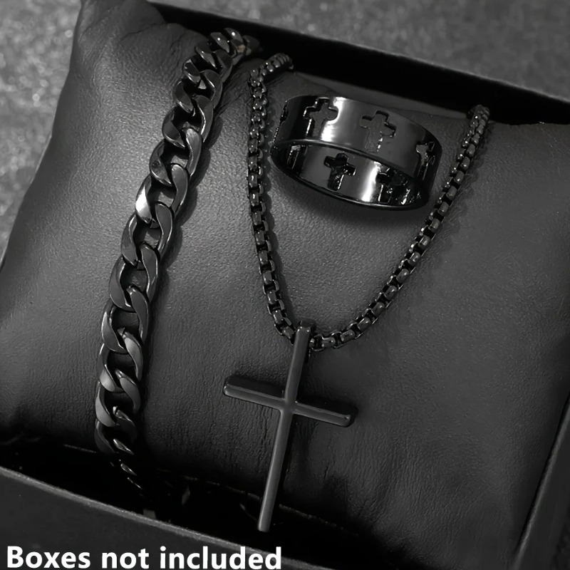 ชุดเครื่องประดับครอสสไตล์ สร้อ - Men Accessories Ring And Bracelet บทวิจารณ์และราคา