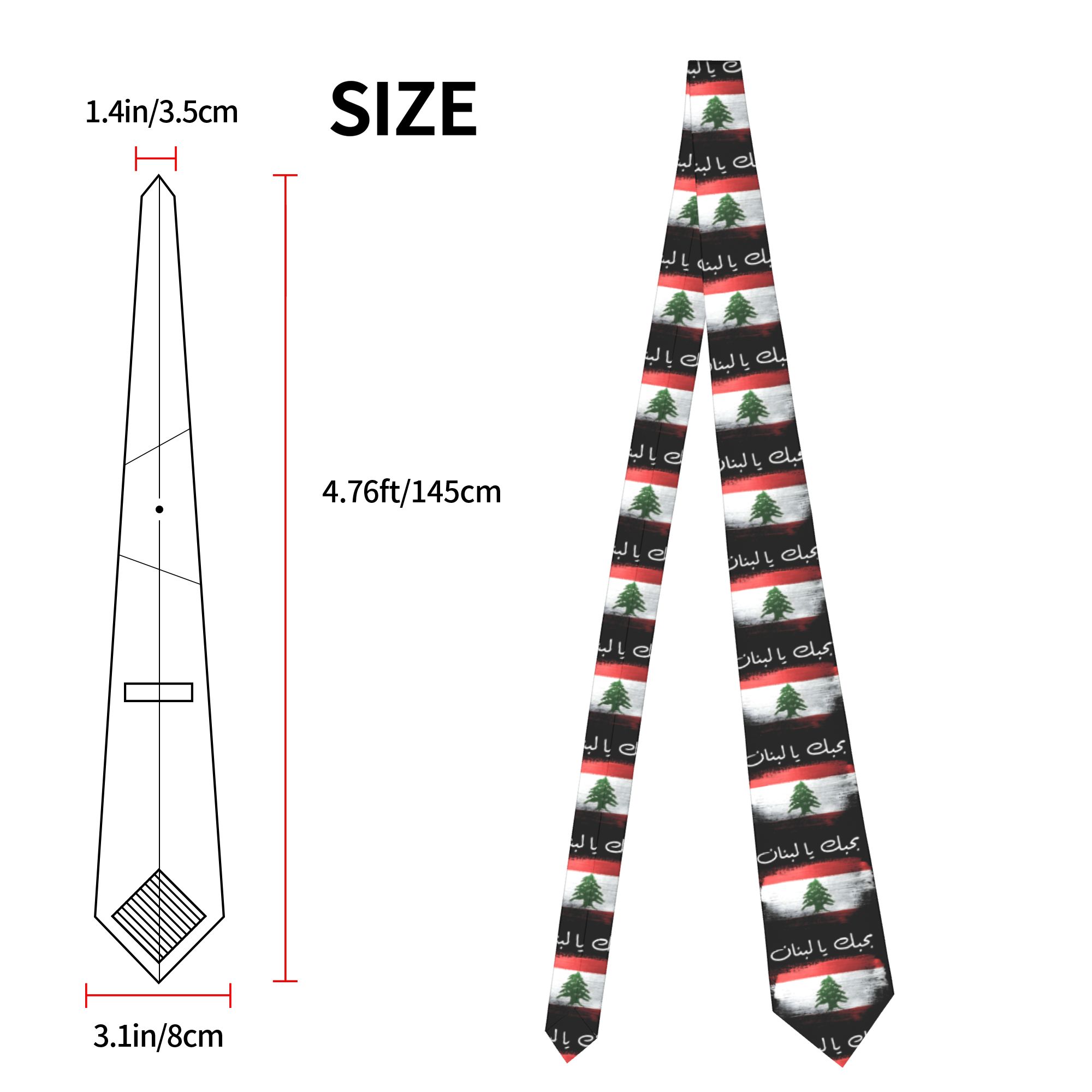 เนคไทลายธงชาติเลบานอน เนคไทลำล - Men Accessories Lebanon บทวิจารณ์และราคา