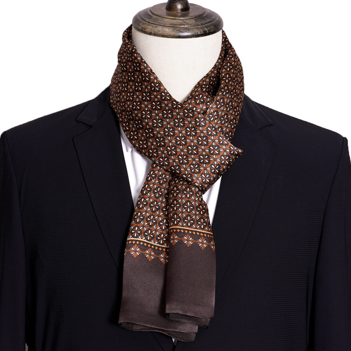 ผ้าพันคอไหมลายทางผู้ชายรุ่นใหม - Men Accessories For Neck บทวิจารณ์และราคา