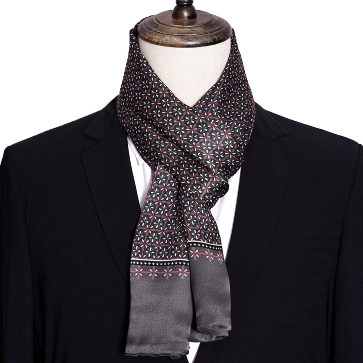 ผ้าพันคอไหมลายทางผู้ชายรุ่นใหม - Men Accessories For Neck บทวิจารณ์และราคา