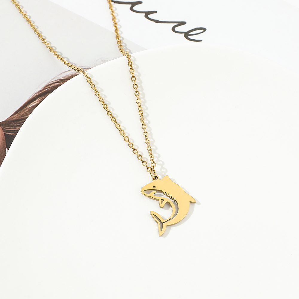 สร้อยคอรูปฉลามสีทอง ดีไซน์แฟชั - Men Accessories Pendant บทวิจารณ์และราคา