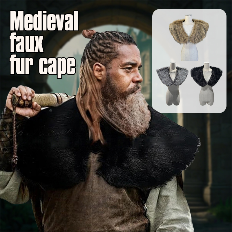 ยุคกลางFaux Fur Collarขนสัตว์ไ - Men'S Viking Accessories บทวิจารณ์และราคา