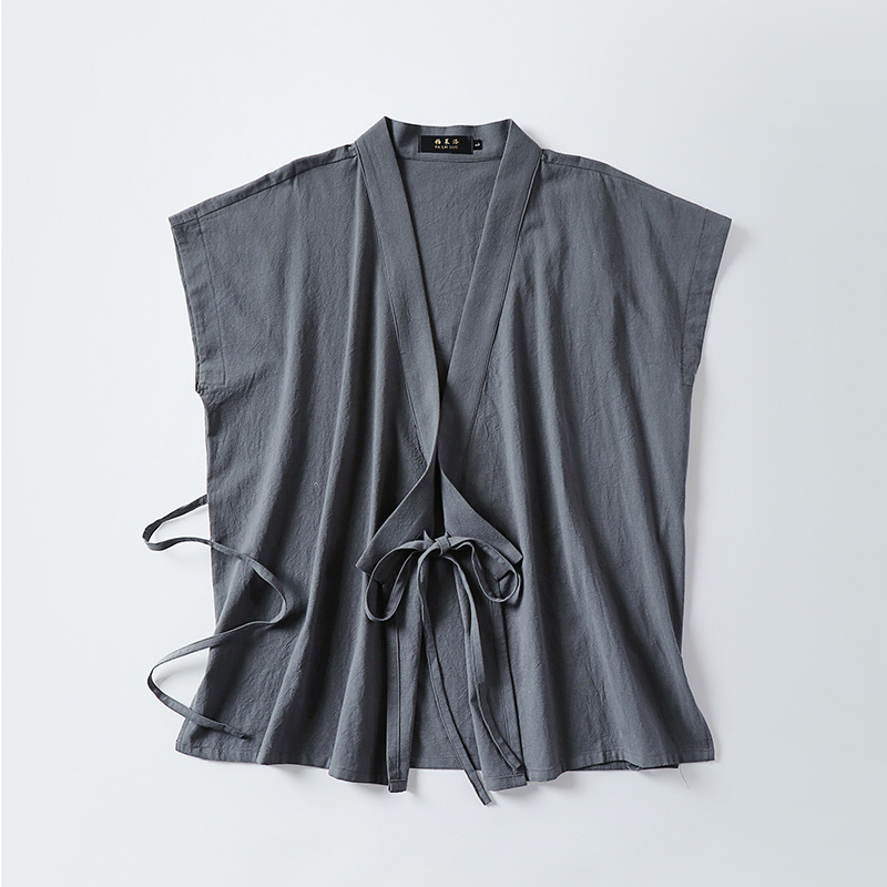 เสื้อกล้ามผ้าฝ้ายลินินสำหรับผู - Men'S Kimono Accessories บทวิจารณ์และราคา