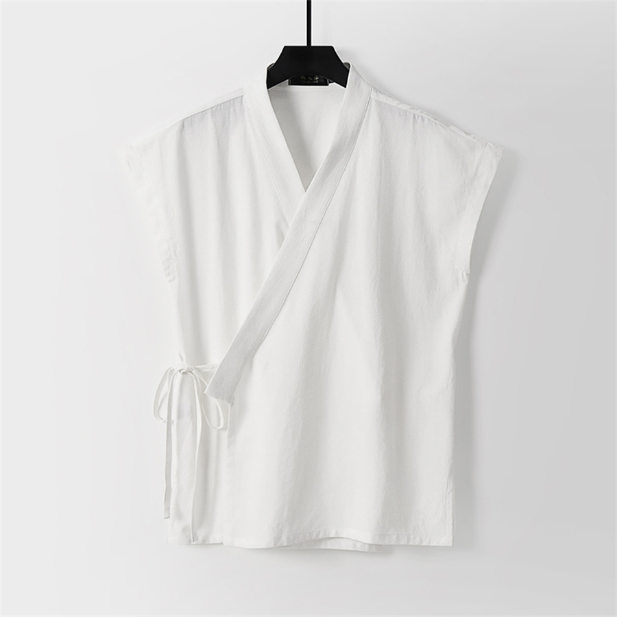 เสื้อกล้ามผ้าฝ้ายลินินสำหรับผู - Men'S Kimono Accessories บทวิจารณ์และราคา