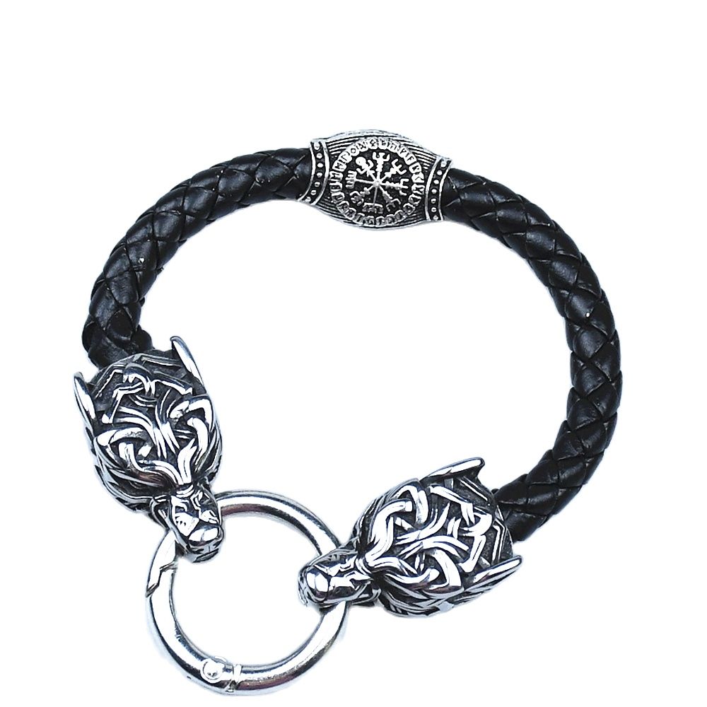 สร้อยข้อมือหัวหมาป่าสแตนเลสสำห - Men Accessories Ring And Bracelet บทวิจารณ์และราคา