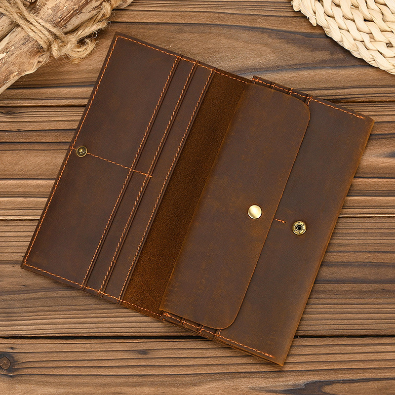 กระเป๋าสตางค์หนังแท้ทรงยาวสำหร - Coin Holder Men บทวิจารณ์และราคา