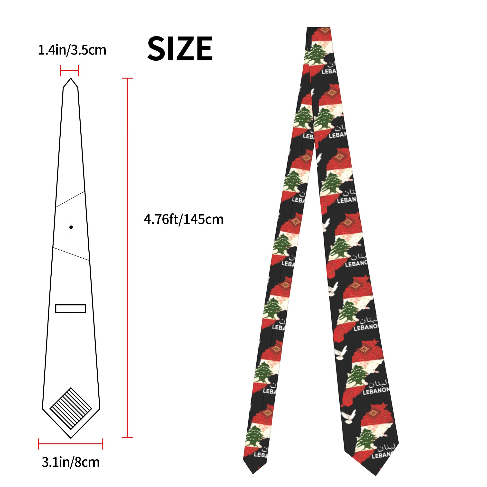 เนคไทลายธงชาติเลบานอน ลายแผนที - Men Accessories Lebanon บทวิจารณ์และราคา