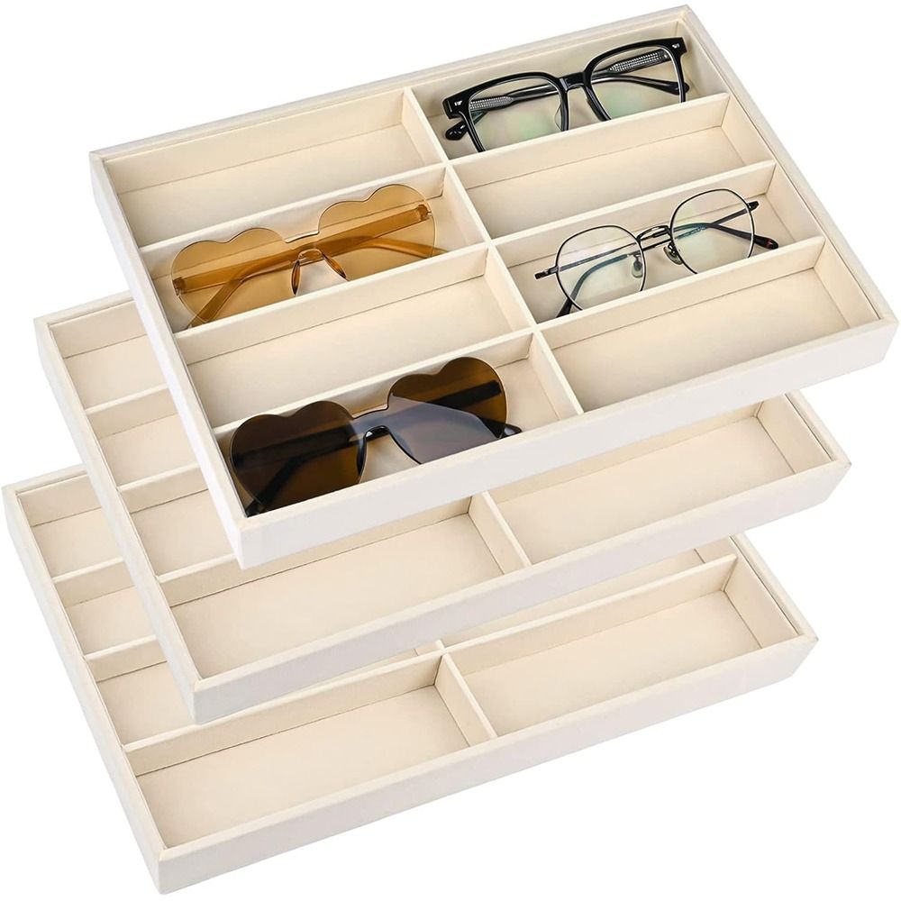 ที่เก็บแว่นตาสีเบจเทา แบบซ้อนก - Men'S Accessories Organizer Tray บทวิจารณ์และราคา