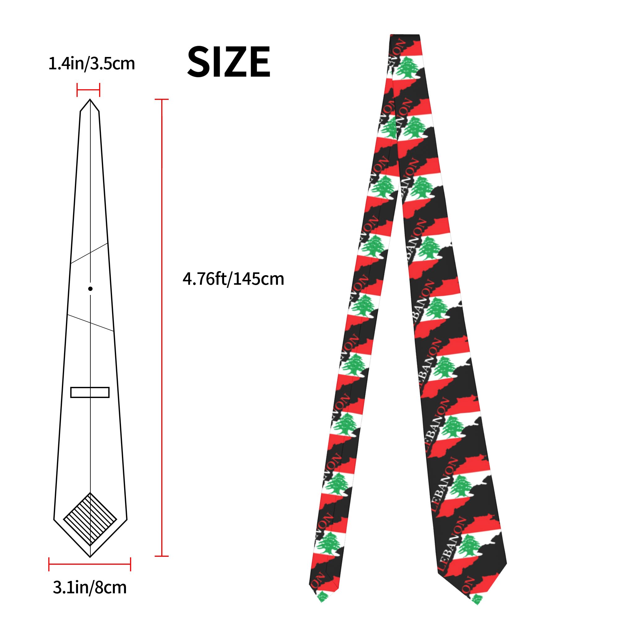 เนคไทลายธงชาติเลบานอน สำหรับงา - Men Accessories Lebanon บทวิจารณ์และราคา